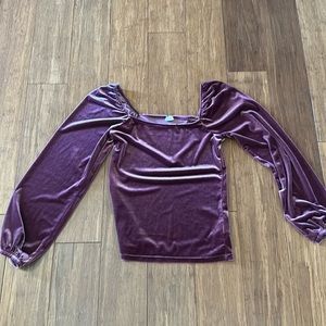 Gap | Crushed Velvet balloon sleeve top | XS | pinkish/purple